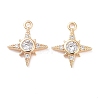 Brass Micro Pave Clear Cubic Zirconia Charms X-KK-G418-08G-1