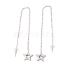 Long Chain with Star Dangle Stud Earrings EJEW-A067-12P-2