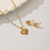 Elegant and Delicate Oil Drop Heart Earrings Necklace Set for Women VQ1902-1