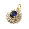 Brass Micro Pave Cubic Zirconia Pendants KK-E092-29G-03-2