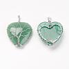 Natural Green Aventurine Pendants G-G713-F07-2