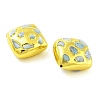 Rack Plating Brass with Natural Larimar Beads KK-NH0001-05G-2