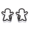 Brass Micro Pave Clear Cubic Zirconia Screw Carabiner Lock Charms ZIRC-T013-06-NF-2