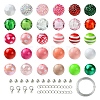 DIY Round Acrylic & Striped Resin Beads Pendants Making Kits DIY-YW0010-21A-2