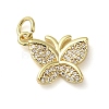 Brass Micro Pave Clear Cubic Zirconia Pendants KK-U005-01H-G-1