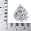 Rack Plating Brass Micro Pave Clear Cubic Zirconia Triangle Connector Charms KK-A234-035P-01-3