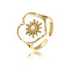 Preserved Flowers 304 Stainless Steel and Epoxy Resin Open Cuff Rings for Women FS-WGCF311-03-3