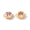 Real 18K Gold Plated Brass Cubic Zirconia Links Connectors KK-M243-04G-04-2