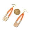Two Tone Resin & Wood Dangle Earrings EJEW-JE05508-03-2