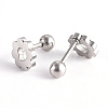 Tarnish Resistant 201 Stainless Steel Flower Barbell Cartilage Earrings LS-EJEW-R147-07-3
