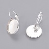 Brass Leverback Earring Findings KK-C1244-14mm-S-NF-2