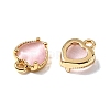 Heart Brass Charms KK-D024-02A-G-2
