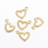 304 Stainless Steel Open Heart Charms STAS-H443-10G-1