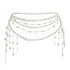 Summer Beach Alloy Imitation Pearl Tassel Waist Beads for Bikini WG13900-01-3