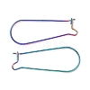 Ion Plating(IP) 304 Stainless Steel Hoop Earrings Findings Kidney Ear Wires STAS-L216-22A-RS-2