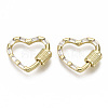 Brass Micro Pave Cubic Zirconia Screw Carabiner Lock Charms KK-N227-27G-01-NF-1