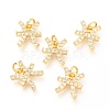 Brass Micro Pave Clear Cubic Zirconia Charms ZIRC-O036-30G-B-1