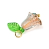 8Pcs 8 Colors Glass Pendants PALLOY-JF03533-01-3