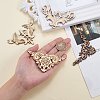 20Pcs 4 Styles Flower Patterns Hollow out Unfinished Wood Pieces DIY-CJ0002-08-5
