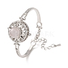 Rotating Sun Natural Rose Quartz Link Bracelets GG-CBA0251-11P-01-4
