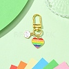 Rainbow Color Alloy Enamel Pendant Decorations HJEW-YW00001-01-1