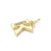 Brass Micro Pave Cubic Zirconia Charms KK-I382-03G-K-2
