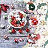 40Pcs 10 Styles Painted Natural Wood European Beads WOOD-YW0001-24-3