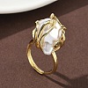 ABS Plastic Pearl Finger Rings RJEW-L128-01G-1