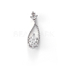 Chinese lute Shape Brass Micro Pave Clear Cubic Zirconia Nail Gems Set MRMJ-T015-41P-04-1