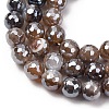 Electroplated Natural Agate Beads Strands G-B191-A07-8mm-12-3