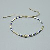 Adjustable Natural Pyrite Braided Bead Bracelets BJEW-F391-A06-2