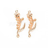 Brass Birth Flower Connector Charms KK-S364-235-1