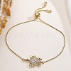 Ocean 304 Stainless Steel Micro Pave Cubic Zirconia Slider Bracelets BJEW-K291-06G-1