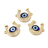 Rack Plating Real 18K Gold Plated Brass Micro Pave Clear Cubic Zirconia Connector Charms ZIRC-L102-01G-01-1