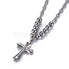 304 Stainless Steel Pendant Necklaces NJEW-O113-03P-3