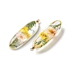 Inner Dried Flower Transparent Resin Pendants RESI-A043-01B-2