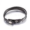 Leather Cord Snap Bracelets BJEW-P099-10B-1