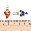 8Pcs 8 Colors Glass Pendants PALLOY-JF05294-4