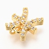 Brass Micro Pave Clear Cubic Zirconia Charms ZIRC-O036-30G-B-3