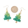 Christmas Tree Handmade Glass Seed Beads Dangle Earrings EJEW-MZ00489-4