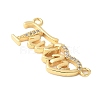 Brass Micro Pave Clear Cubic Zirconia Links KK-D357-03A-G-2
