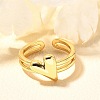 Rack Plating Brass Cuff Finger Rings for Women RJEW-C117-03G-2