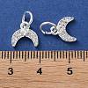 Rack Plating Brass Micro Pave Clear Cubic Zirconia Charms KK-D097-06S-3