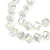 Electroplate Transparent Glass Beads Strands EGLA-N002-29-C04-3