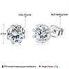 Rhodium Plated 925 Sterling Silver Cubic Zirconia Stud Earrings for Women EJEW-BB72113-6
