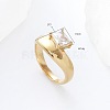 304 Stainless Steel Glass Finger Rings MD8256-1-5