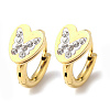 Crystal Rhinestone Heart with Butterfly Hoop Earrings EJEW-A094-08G-1