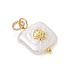Baroque Natural Nucleated Pearl Keshi Pearl Pendants X-PALLOY-JF04833-4
