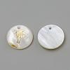Freshwater Shell Pendants SHEL-Q010-008G-2