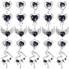 30Pcs 5 Styles Rack Plating Alloy Glass Pendants FIND-SC0006-66-1